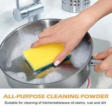 JAYSUING Multifunctional Kitchen Cleaning Powder Removing Grease Stains Dirt For Kitchen Range Hoods Stovetops Ovens Oil Cleaner Bubble Powder 110g/250g - 白色 - 查看 8