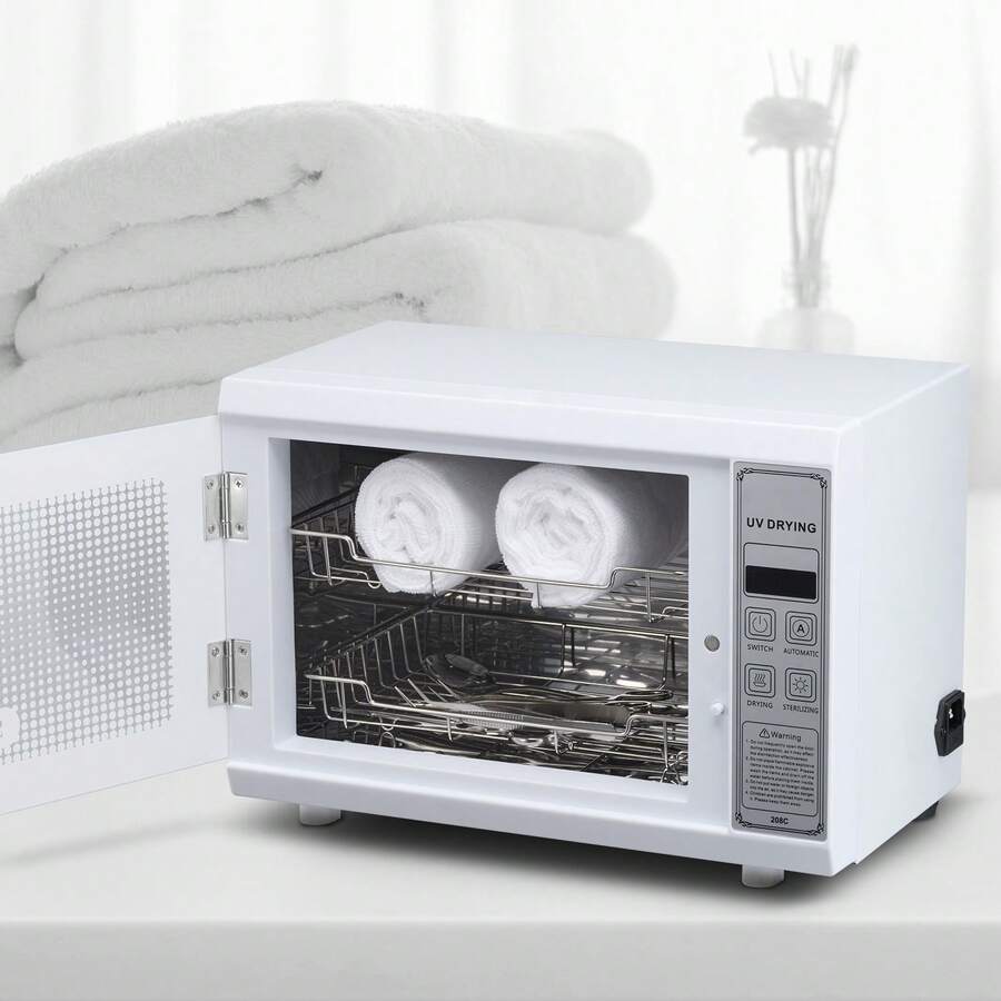 Nail Tool Cleaning Machine, 12L Large Capacity, Multi-Functional Tool Cabinet Cleaner Box With Timer Setting, Tempered Glass Door, 185nm Wavelength, For Labs, Home, Nail Salons, Beauty Salons - US A Type Plug(110-127V) - View 1