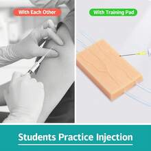 Y-Tube Skin Injection Module, Venous Injection Practice Module, Simulated Skin Injection Model, Medical Student & Nurse Phlebotomy Training Model, Y-Tube Venous Injection Practice Pad, Simulated Blood Vessel Skin Silicone Module, Simulated Human Body Surface Skin Module - Color - View 2