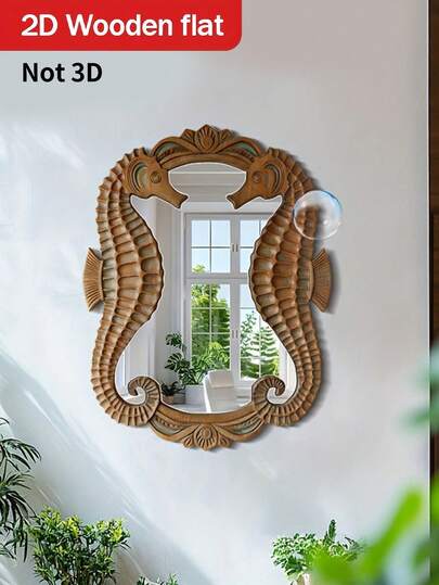 1 件，2D 平面印刷，海马木亚克力镜面墙贴，法式哥特式化妆镜，黑色经典趣味家居穿衣镜，个性化家居装饰，适用于客厅、浴室、露台墙面装饰、户外花园装饰、节日礼物、生日礼物、个性礼品、大学必需品、万圣节装饰、圣诞节礼物