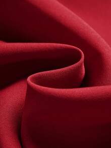 优雅女士深V领连衣裙，法式时尚风格，百搭欧式衬衫领连衣裙，修身学院风连衣裙，红色中长休闲连衣裙，适合办公室穿着 - 紅色 - 查看 10