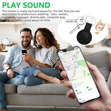 Air Tracker 标签物品查找器 - 1/2/4 件装，钥匙查找器定位器，兼容 Apple Find My（仅限 IOS），可更换电池，用于钥匙、手提箱、包、钱包的追踪标签（黑色/白色）