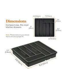 1 pieza Caja de almacenamiento de utensilios de cocina de estilo cajón grande, bandeja de herramientas de cocina expandible, rejilla de cubiertos ajustable, organizador divisor de espátulas de cocina y herramientas pequeñas de plástico - Multicolor - Ver 4