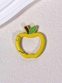 2 قطعة دائرية مفتوحة مطلية بشكل تفاحة ملونة مزودة بزنبرك للمفاتيح، اكسسوارات مجوهرات DIY موصل مناسب لتعليق الحقيبة