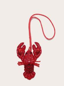 1pc Handmade Beaded Cartoon Lobster, Crab, Shell Animal Keychain Bag Charm - Multicolor - View 6