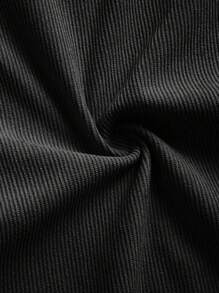 Bestselling Lightweight Corduroy Men's Casual Shirt Jacket, Turndown Collar, Button Front, Long Sleeve, Dual Pockets Design, Suitable For Daily Casual, Fashion Minimalist Outings, Comfortable Home And Street Wear, Spring Thin Long Sleeve Shirt - Black - View 7