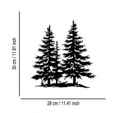 1 PIEZA Decoración de pared con silueta de árbol de pino de metal rústico, decoración de pared de hierro con recubrimiento negro - Decoración de abeto para sala de estar, decoración navideña de interiores y exteriores - Negro - Ver 16