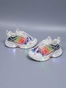 Fashionable LED Luminous Mesh Breathable Sports Shoes, Suitable For Boys And Girls - Casual, Shock-Absorbing, All-Season Non-Slip Outdoor Running And Walking Shoes - White - View 6