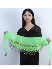 1 bộ trang phục múa bụng dây thắt lưng, trang trí bodysuit thắt lưng lưới kim loại, dây thắt lưng đồng xu vàng để khiêu vũ, phong cách Boho - Nhiều màu - Xem 17