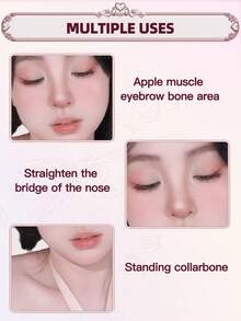 COLORROSE 哑光珠光粉轮廓调色板，轻盈、光滑、天鹅绒般的质地，带镜子，瘦脸鼻，自然渐变，古铜色轮廓和荧光笔一体式调色板 - CR727 - 查看 10