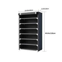 Zapatero slim 8 capas tubos de acero organizador vertical calzado ahorra espacio perfecto para apartamentos estructura resistente fácil armado capacidad multiuso moderno almacenamiento ropa y accesorios - Multicolor - Ver 7