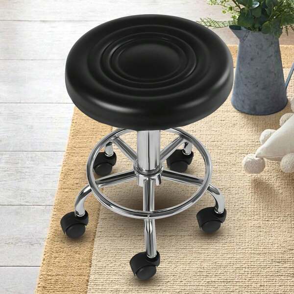 Height Adjustable Rolling Bar Stool, 360° Rotatable Chair, 40-50cm/15.75-19.69in Salon Stool Chair Suitable For Hair Salons, Beauty Salons, Bars, Workshops, Homes, Barber Shops, Spas, Etc.