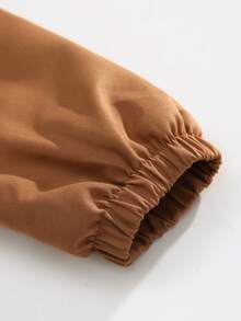 Tween Boy Casual Cargo Pocket Loose Fit Thermal Lined Hooded Jacket, Winter - Chocolate Brown - View 5