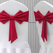 1/10pcs Thickened Air Layer Bowknot Chair Back Decorative Bands, Durable & Washable, Suitable For Outdoor Restaurant, Wedding Party, Holiday, Hotel, Conference, Banquet, Wedding Supplies, Home Decor. Great For Wedding Party, Baby Shower, Birthday Party, Halloween/Thanksgiving/Christmas Party, Graduation Ceremony, School Opening Ceremony, Interactive Party Atmosphere Supplies - Multicolor - View 6