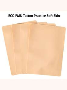 15/10/5/3/1pc 5.51in X 3.93in 1MM Silicone Fake Skin Tattoo Practice Sheets, Double-Sided Permanent Makeup Training Supplies