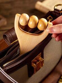 1/2-częściowy przenośny, ręczny, drewniany wałek do masażu, odpowiedni do odblokowywania meridianów i utrzymania zdrowia kręgów szyjnych, talii i nóg, do szkoły, na powrót do szkoły, w podróży, w podróży, w domu, w spa, do masażu, masaż, masażer, spa