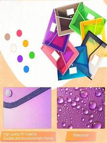1/2/6pcs A4 Plastic Folder, Envelope Extension File Wallet Organizer, With Snapshot And Pocket Waterproof Transparent Document Bag, Three-Dimensional File Bag Transparent Twill A4 Storage Envelope Office Test Paper
