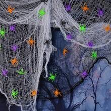 40 pièces Bague araignée Halloween, décorations en plastique d'araignée, accessoires, cadeaux de fête d'Halloween