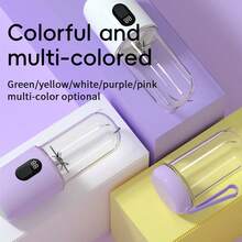 1 Stück 1500mAh aufladbarer 500ml tragbarer Entsafter-Mixer, mit 1 Haupteinheit, 1 Behälterdeckel, 1 Behälter, Hochkapazität, multifunktionaler Fruchtentsafter, Mini Smoothie-Mixer, einfach zu reinigen, zum Herstellen von Milchshakes, Slushes, Säften, ideal für Zuhause und Reisen