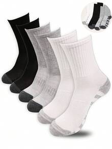 舒适男士圆领网球袜，适合户外休闲穿着，四季皆宜。白色加厚设计，抗菌防臭吸汗运动袜。舒适的情侣日常袜，秋冬/春秋休闲穿着 - 彩色 - 查看 2