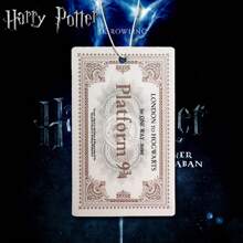 Harry Potter 1pc Harry Potter Platform 9¾ Aromatherapy Tablet, Vintage 93⁄4 Platform Ticket Bookmark Notice Stamping Return Ticket Tablet Car Air Freshener Aromatherapy Hanging Sheet For Air Freshener Vent Pendant Air Outlet Sachet Living Room Bedroom Home Decorations