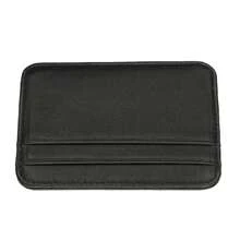 Tarjetero de Cuero Genuino de Vaca Real para Hombres y Mujeres, Cartera Delgada Minimalista, Monedero, Tarjetero, Estuche de Elección - Negro - Ver 4