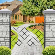 Puerta plegable, puerta de acordeón de acero, puerta metálica expandible, puerta de tijera enrollable de 360° para patios, garajes, jardines.