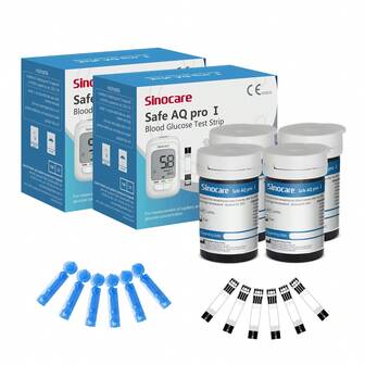 Sinocare (Without Monitor)AQ PRO I 100 Test Strips And 100 Lancets For Mg/DL & Mmol/L