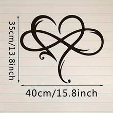 A Piece Of Infinite Heart-Shaped Metal Wall Art, Eternal Love Infinite Heart-Shaped Wall Art, Unique Infinite Heart-Shaped Wall Art Love Symbol Bedroom Decoration 15.8 Inches X 13.8 Inches