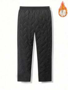 Un set che include la parte superiore e inferiore del corpo, un nuovo set di cappotti imbottiti per sport invernali all'aperto. Giacca imbottita con cappuccio casual da uomo e pantaloni imbottiti, abbigliamento autunnale - nero - Visualizzare 6
