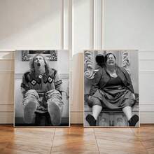 1 pieza Póster de arte de baño sin marco Póster de película divertida en blanco y negro Lienzo de arte de pared Humor de Harry en el inodoro Obra de arte Decoración del hogar para baño y sala de estar