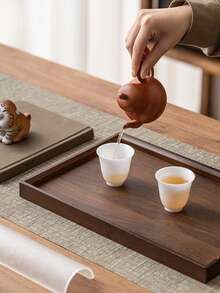 1 件木制托盘，木制茶盘，适用于咖啡馆、茶馆、餐厅、家庭使用，可容纳咖啡杯、茶杯、蛋糕、水果、寿司、饮料、牛排、披萨、甜点、面包 - 咖啡棕 - 查看 3