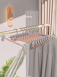 60pcs/20pcs/10pcs Adult Full Plastic 10pcs/5pcs Dip Coated Pants Clips, Skirt Clips, Household Drying Seamless Stainless Steel Storage Clothes Hanger, Lingerie Dedicated Anti-Aging Metal Pants Clips, Clothing Drying Rack For Garment Store & Home Use