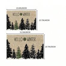 Felpudo navideño y de bienvenida al invierno - Alfombra de poliéster antideslizante y lavable a máquina para uso interior/exterior - Perfecta para la entrada, el dormitorio y la decoración exterior - Accesorio navideño para el hogar Decoración de baño y cocina Alfombra de cocina - Multicolor - Ver 3