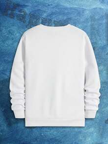 Customized Plus Size Men's Birthday Hoodie - Funny Graphic Print, Uploadable Photo & Text, Novelty Party Wear, Suitable For Couple Gift/Anniversary, Long Sleeve Top - White - View 4