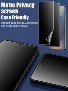 3片装水凝胶屏幕保护膜，TPU防窥磨砂屏幕保护膜，防刮花，防脱落，保护隐私，减震，兼容三星Galaxy S21/S22/S23/S24 Ultra，A14/A15/A25/A34/A35/A54/S23 Fe/A55/A06/A36/A56/A26，Galaxy S25 Ultra/S26 Ultra/S26 Plus/S26 - 黑色 - 查看 6