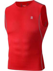 GYHSRunhit Sleeveless Compression Shirt Men Top Athletic Muscle Shirts Men - 紅色 - 查看 12