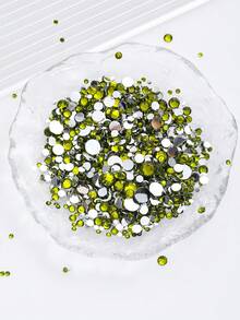 2MM-6MM, 5 Sizes Mix, 2000pcs/Pack, Non-HotFix, Multi Colors, Glue On Round Flatback Crystal Rhinestones Gems Jewelry Beads DIY Diamond Design Accessories Glitter Decal Decorations For Phone Cover,Clothes,Bag,Shoes, Handicraft Products.