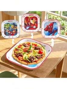 Marvel 1 Stück offiziell lizenzierte Marvel Avengers Serie Dinner Teller, neuartige coole Iron Man Dekorationen, unzerbrechliches Spinne-Man Geschirr, glatte Ornamente, Film-Zubehör, Geburtstagsgeschenk