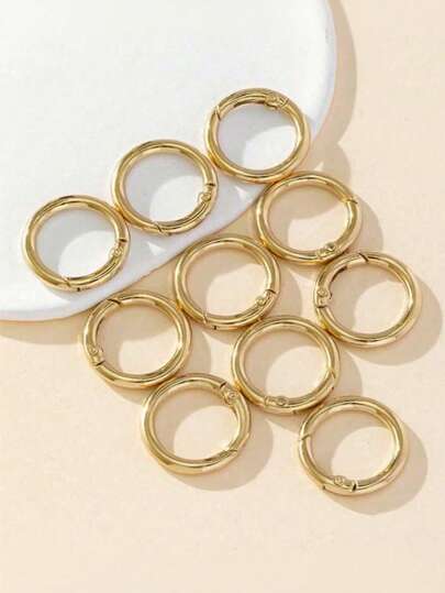 Yogodlns 10pcs Silver-Color 2.7cm Round Carabiner Keychain For Wallet, Bag Strap Connector