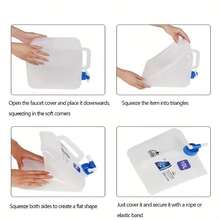 Faltbarer Wasserbehälter mit Hahn, Camping Wasserkrug geeignet für Outdoor Wandern Rucksack, Camping, Autofahren, Innenbereich, Notfall, tragbarer zusammenklappbarer Wasserbehälter