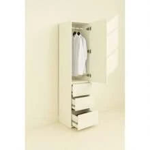 Elise Modular Wood Closet System With Mirror In White