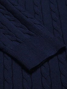 Maglione girocollo casual e versatile in maglia a torsione di colore unito da uomo