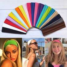 18 Stück/4 Stück Mehrfarbige elastische schweißabsorbierende Sport-Stirnbänder für Frauen & Männer, Yoga-/Lauf-Haaraccessoires, Herbst-Kopftuch, Damen Bandana, modischer Haarkranz, Herbst-Haarband