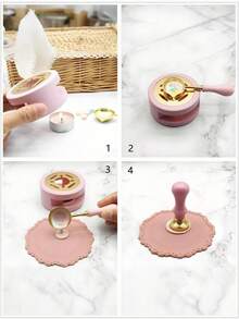 蜡封印章套装，包含熔蜡锅和勺子，完整的蜡封套装，用于熔化蜡珠或蜡棒，非常适合 DIY 婚礼请柬、礼品包装和工艺品，也是学校用品的绝佳选择。 - 彩色 - 查看 11