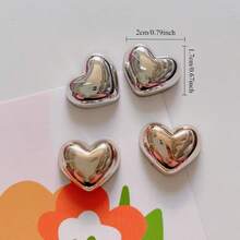 5/10pcs-Gold And Silver Heart-Shaped Refrigerator Magnets, Beautiful And Cute Kitchen, Office, Whiteboard And Dishwasher Stickers, Home Decoration, Christmas Gifts, Valentine's Day Gifts, Holiday Party Gifts