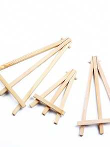 1件/3件/10件-木制三脚架照片架桌面装饰户外婚礼架适用于户外婚礼装饰派对用品木制照片架，木制桌面支架展示架迷你手机平板电脑支架 - 米色 - 查看 6