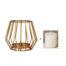 1PC/2pcs/3pcs Geometric Artificial Iron Metal Vertical Four Season Universal Candle Holder, Aromatherapy Candle Cup, Suitable For Outdoor Courtyard Decoration, Office Desktop Decoration, Aromatherapy Candle Cup, Room Atmosphere, Wedding, Family Gathering, Party, Confession And Dining Table Decoration, Home Dining Table Center Candlelight Dinner Decoration, Romantic Atmosphere Decoration, All Year Round Universal