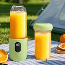 1 Stück 1500mAh aufladbarer 500ml tragbarer Entsafter-Mixer, mit 1 Haupteinheit, 1 Behälterdeckel, 1 Behälter, Hochkapazität, multifunktionaler Fruchtentsafter, Mini Smoothie-Mixer, einfach zu reinigen, zum Herstellen von Milchshakes, Slushes, Säften, ideal für Zuhause und Reisen