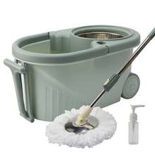 Spin Mop Complete System - Bucket With Wringer & 2 Extra Microfiber Mops (Ideal For Floor Cleaning) - 綠色 - 查看 1
